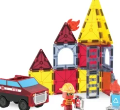 Magna-Tiles Brand Og Redningsstation Legesæt - 27 Dele