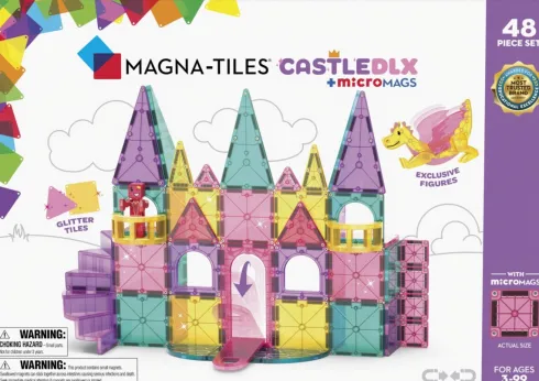 Magna-Tiles - Castle Dlx + Micromags - Deluxe Slot - 48 Dele