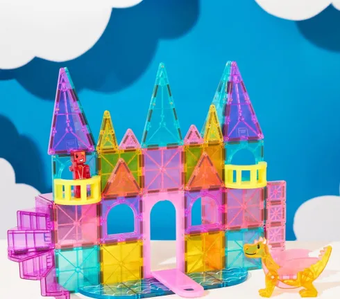 Magna-Tiles - Castle Dlx + Micromags - Deluxe Slot - 48 Dele