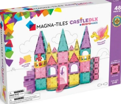 Magna-Tiles - Castle Dlx + Micromags - Deluxe Slot - 48 Dele