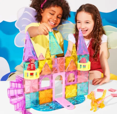 Magna-Tiles - Castle Dlx + Micromags - Deluxe Slot - 48 Dele