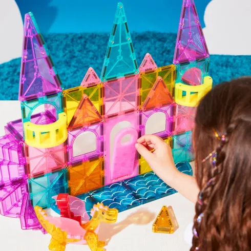 Magna-Tiles - Castle Dlx + Micromags - Deluxe Slot - 48 Dele