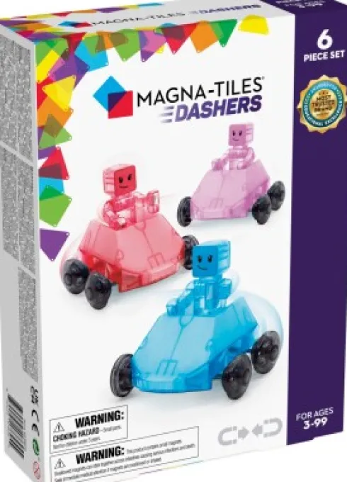 Magna-Tiles - Dashers Biler Og Figurer Magnetsæt - 6 Dele