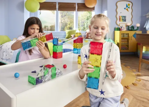 Magna-Tiles Kuglebane - Deluxe Rail Racers - 90 Dele