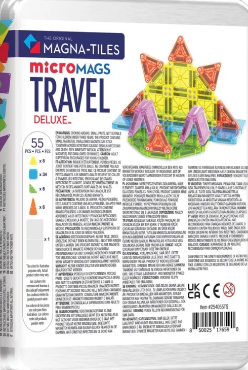 Magna-Tiles Micromags - Deluxe Rejsesæt I Æske - 55 Dele
