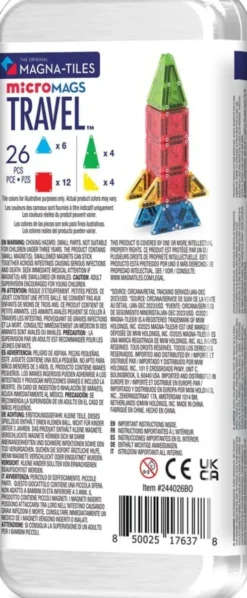 Magna-Tiles - Micromags Rejsesæt - 26 Dele