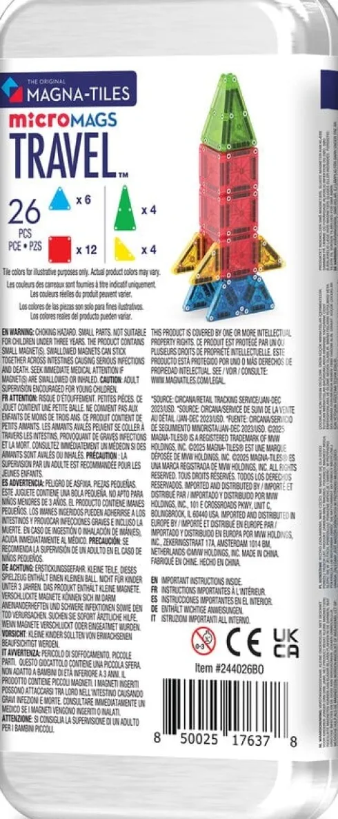 Magna-Tiles - Micromags Rejsesæt - 26 Dele