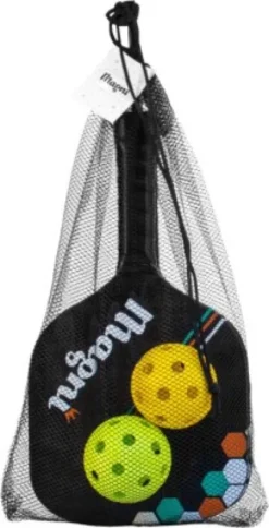 Magni - Pickleball Sæt - 2 Bat Og 2 Bolde I Net
