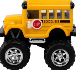 Magni - Skolebus Monster Truck Legetøj - Med Pull-Back