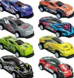 Magni - Stunt Legetøjsbiler Som Flipper Med Pull-Back - Assorteret