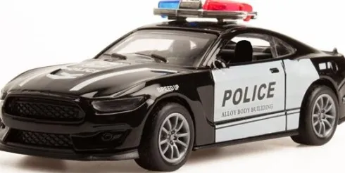 Magni - Xl Politibil Legetøj Med Pull-Back - Assorteret