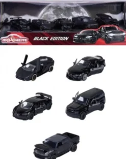 Majorette - Black Edition 5 Biler Gaveæske