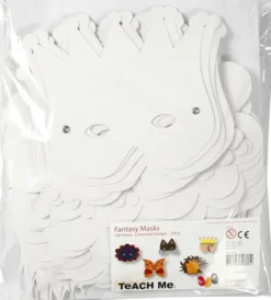 Mal Selv Masker - Fantasi - Masker Inkl. Elastik - Hvid - 100 Stk