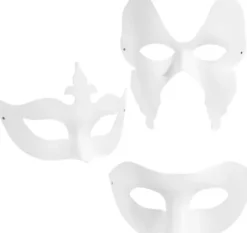 Mal Selv Masker - Teatermasker - Hvid - 12 Stk