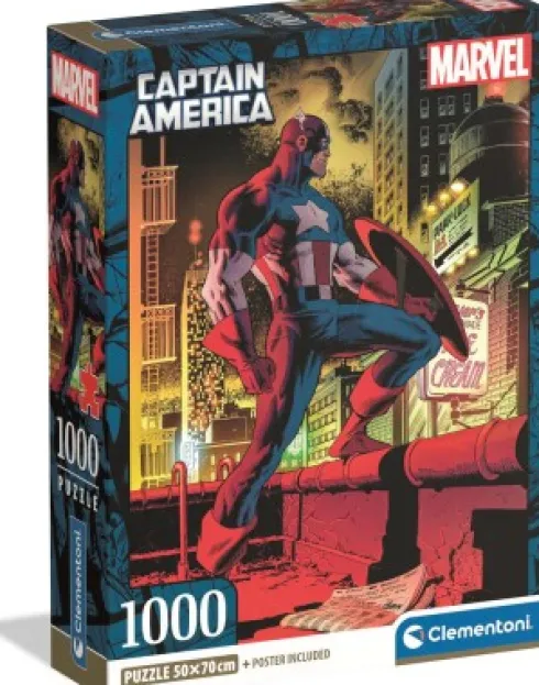 Marvel Puslespil - Captain America - 1000 Brikker - Clementoni