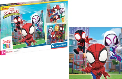 Marvel Puslespil - Spidey And His Amazing Friends - 3X48 Brikker - Clementoni