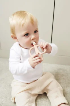 Matchstick Monkey - Teething Toy And Gel Applicator - Dusty Pink