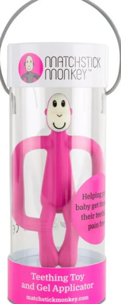Matchstick Monkey - Teething Toy And Gel Applicator - Pink