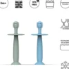 Matchstick Monkey - Toothbrush - 2 Babytandbørster - Mint Og Blå