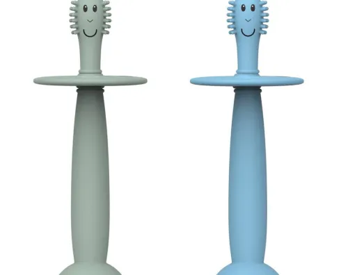 Matchstick Monkey - Toothbrush - 2 Babytandbørster - Mint Og Blå