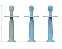 Matchstick Monkey - Toothbrush - 2 Babytandbørster - Mint Og Blå