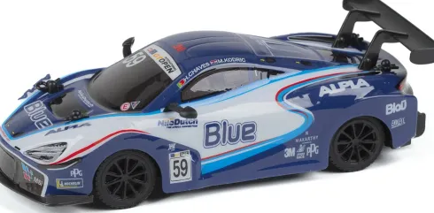 Mclaren 720S Gt3 Fjernstyret Bil - 1:24 - 2,4 Ghz - Blå Hvid