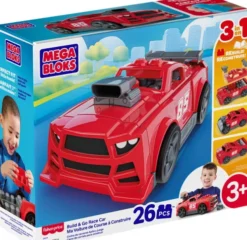 Mega Bloks - Build & Go Race Car - 26 Dele - Mattel Jkg35