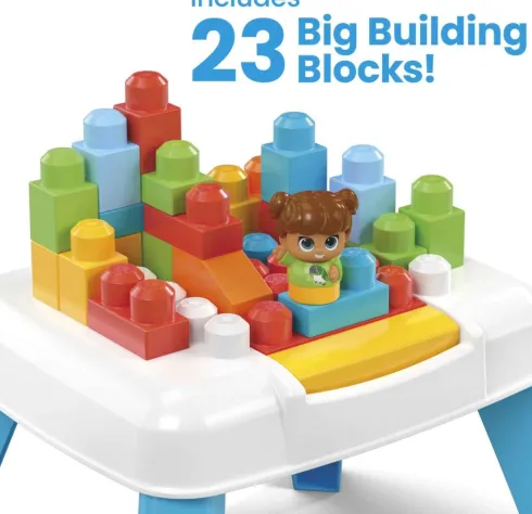 Mega Bloks - Build N Tumble - Bord Med Byggeklodser Til Børn