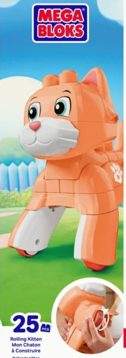 Mega Bloks - Rolling Kitten - 25 Dele - Mattel Jmk86