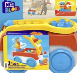 Mega Bloks - Spinning Wagon - Vogn Med Byggeklodser