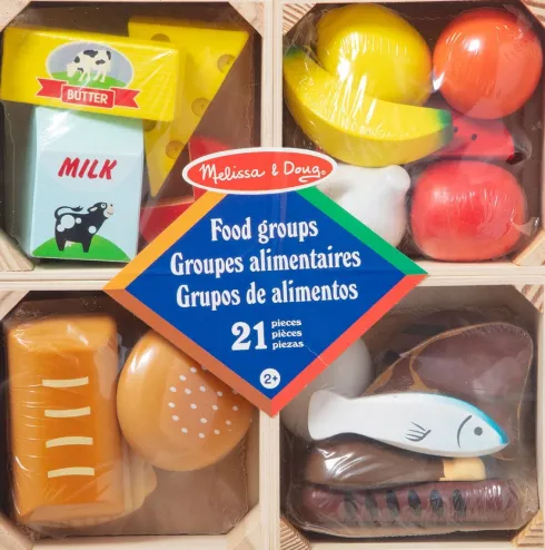Melissa & Doug - Food Groups - Legemad I Træ - 21 Dele