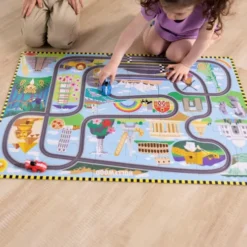 Melissa & Doug - Gulvpuslespil Og Legesæt - Racerbane
