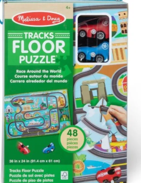 Melissa & Doug - Gulvpuslespil Og Legesæt - Racerbane