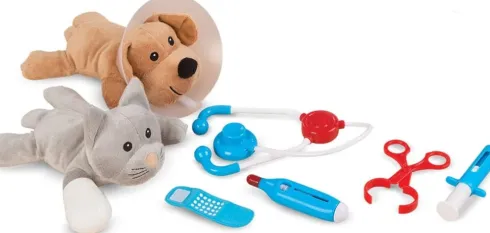 Melissa & Doug - Pet Vet Playset - Dyrlægesæt Til Børn - 24 Dele