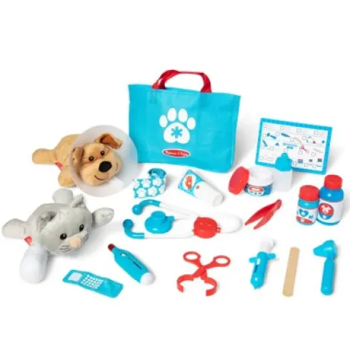 Melissa & Doug - Pet Vet Playset - Dyrlægesæt Til Børn - 24 Dele