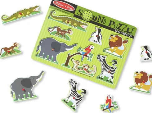 Melissa & Doug - Puslespil Med Lyd - Zoo - 8 Brikker