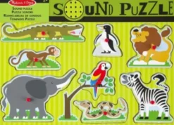 Melissa & Doug - Puslespil Med Lyd - Zoo - 8 Brikker