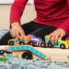 Melissa & Doug - Race-Car Carrier - Biltransporter Legesæt I Træ