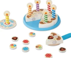 Melissa & Doug - Wooden Birthday Cake - Legesæt I 34 Dele