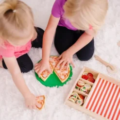 Melissa & Doug - Wooden Pizza Legemad Sæt - Træ