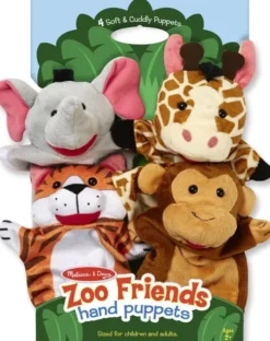Melissa & Doug - Zoo Dyr Hånddukker - 4 Stk