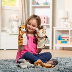 Melissa & Doug - Zoo Dyr Hånddukker - 4 Stk