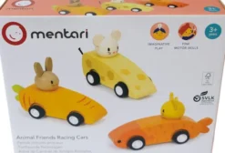 Mentari - 3 Racerbiler Med Optræk - Dyrevenner