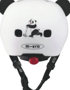Micro - Cykelhjelm Til Børn - Medium 52-56 CM - 3D Panda - Hvid