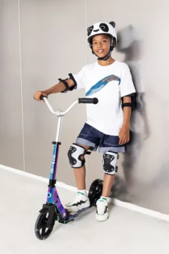 Micro - Cykelhjelm Til Børn - Medium 52-56 CM - 3D Panda - Hvid