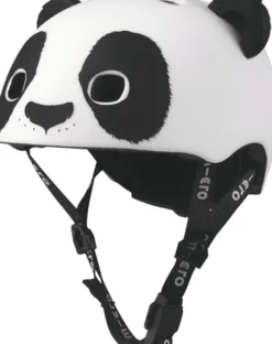 Micro - Cykelhjelm Til Børn - Medium 52-56 CM - 3D Panda - Hvid