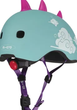 Micro - Cykelhjelm Til Børn - Medium 52-56 CM - 3D Drage - Blå