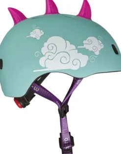 Micro - Cykelhjelm Til Børn - Medium 52-56 CM - 3D Drage - Blå