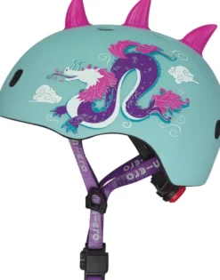 Micro - Cykelhjelm Til Børn - Medium 52-56 CM - 3D Drage - Blå