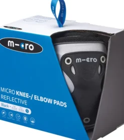 Micro - Knæ- Og Albuebeskyttere - Børn - Refleks - S - Sort